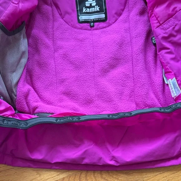 Kamik Girls Winter Ski Jacket Warm size 116/6 girls sz 6 color raspberry like ne - Picture 3 of 9